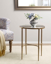 Lia Oval Accent Table Antique Bronze by  Kasmir 