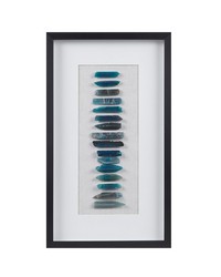 Cerulean Stones Framed Blue Agate Shadowbox Wall Decor Panel Blue by   