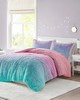 Olliix Primrose Ombre Shaggy Faux Fur Comforter Set Purple Multi