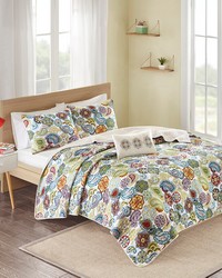 Tamil Reversible Paisley Quilt Set with Throw Pillow Multi King by   