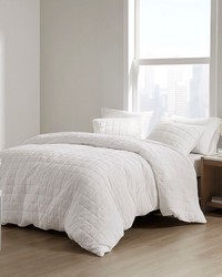 Cocoon 3 Piece Quilt Top Duvet Cover Mini Set White Full Queen by   