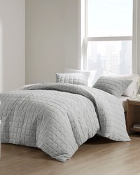 Cocoon 3 Piece Quilt Top Duvet Cover Mini Set Grey Full Queen by   