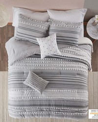 Calum Cotton Comforter Set Grey Twin by   