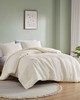 Olliix Wyatt 3 Piece Knitted Jersey Comforter Set Ivory