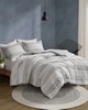 Olliix Rowan Striped Clipped Jacquard Comforter Set Grey