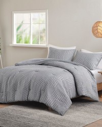 Bentley 3 Piece Matelasse Jacquard Comforter Set GreyBlue King by   