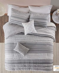 Calum Cotton Duvet Cover Set Grey Twin by   