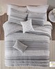 Olliix Calum Cotton Duvet Cover Set Grey