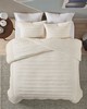 Olliix Mercer 3 Piece Cotton Chenille Duvet Cover Set Ivory