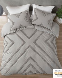 Beck Cotton Chenille Duvet Cover Set Grey Twin by   