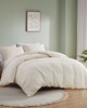 Olliix Wyatt 3 Piece Knitted Jersey Duvet Cover Set Ivory