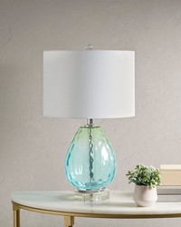 Borel Ombre Glass Table Lamp Blue by   