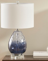 Borel Ombre Glass Table Lamp Dark Blue by   