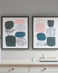 Grey Rock Garden Gel Coat Framed Canvas 2 Piece Set Multi by   