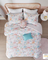 Iris Woodland Animals Cotton Reversible Comforter Set Blush Full Queen by   