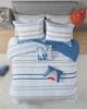 Olliix Haisley Cotton Duvet Cover Set with Chenille Trim Blue