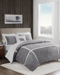 Orlen Plush to Sherpa Comforter Set Grey Twin by   