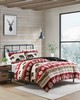 Olliix Tunbridge Print Sherpa Comforter Set Red/Black