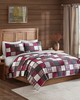 Olliix Tulsa Oversized Plaid Print Cotton Quilt Set Red/Grey