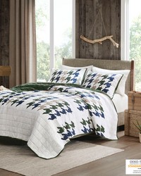 Hudson Oversized Cotton Quilt Mini Set Green Full Queen by   