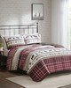 Olliix Winter Valley Oversized 3 PC Microfiber Quilt Set Red/Brown