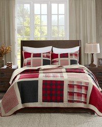 Huntington 100 Cotton Oversized Quilt Mini Set Red Full Queen by   