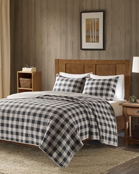 Buffalo Check Oversized Quilt Mini Set Gray Full Queen by   