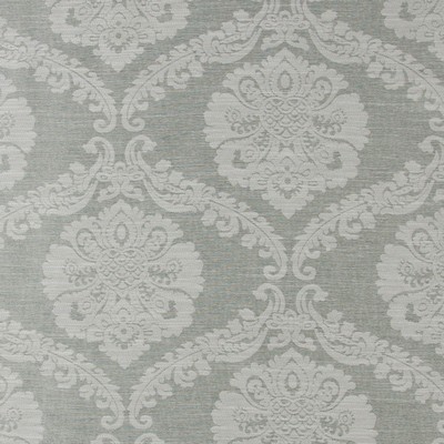 Mitchell Fabrics Lucia Caribbean in 1804 Grey Viscose40%  Blend Damask Medallion   Fabric