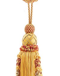 Siecle Single Tassel W rosette Gold by  Scalamandre Trim 