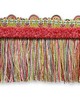 Scalamandre Trim SAFARI FRINGE WITH CHENILLE TEAL/ROSE