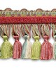 Scalamandre Trim SAFARI TASSEL FRINGE CHENILLE TEAL/ROSE