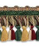 Scalamandre Trim SAFARI TASSEL FRINGE CHENILLE HUNTER/BORDEAUX