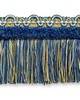 Scalamandre Trim SAFARI FRINGE WITH CHENILLE ROYAL BLUE / GOLD