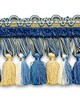 Scalamandre Trim SAFARI TASSEL FRINGE CHENILLE ROYAL BLUE / GOLD