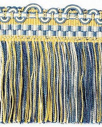 Safari Cut Fringe Royal Blue   Gold by  Scalamandre Trim 