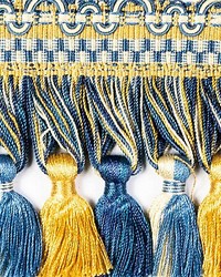 Safari Tassel Fringe Royal Blue   Gold by  Scalamandre Trim 