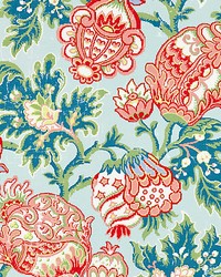 Canterbury Linen Print Aquamarine by   