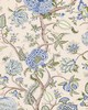 Scalamandre Wallcoverings PONDICHERRY WALLCOVERING BLUE GREEN ON CREAM FERN