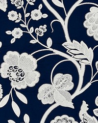 Kensington Embroidery Navy by   