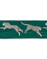 Leaping Cheetah Embrdry Tape Evergreen by   