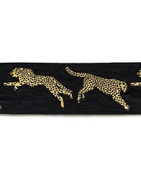 Leaping Cheetah Embrdry Tape Black Magic by   