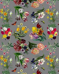 Flora Fauna Gray by  Scalamandre Wallcoverings 