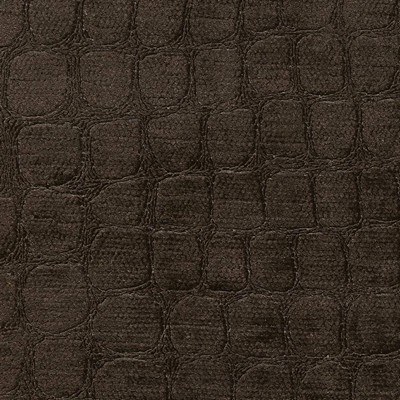 Kasmir Croc Chocolate in 1422 Brown Upholstery Polyester  Blend Fire Rated Fabric Traditional Chenille   Fabric