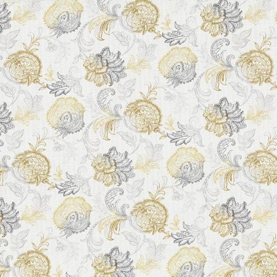 Kasmir Delacroix Chrome in IMPRESSIONS Silver Polyester  Blend Vine and Flower  Jacobean Floral   Fabric