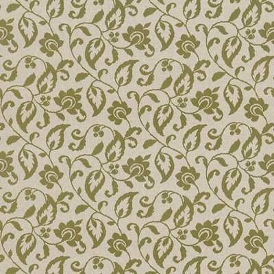 Kasmir Edenton Kiwi in 5082 Green Upholstery Cotton  Blend Fire Rated Fabric Vine and Flower   Fabric