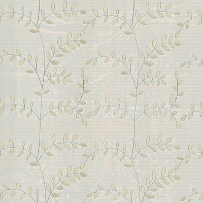 Kasmir Laurel Silver Sage in IMPRESSIONS Silver Polyester  Blend Crewel and Embroidered  Vine and Flower   Fabric