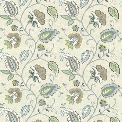 Kasmir Sorellina Cardamom in 5062 Multi Upholstery Cotton  Blend Fire Rated Fabric Vine and Flower   Fabric