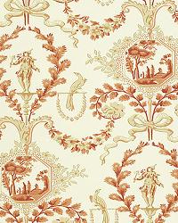 JESTER ARABESQUE TERRA COTTA by  Schumacher Wallpaper 