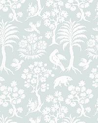 PALM DAMASK SKY by  Schumacher Wallpaper 