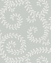 LEAFY SCROLL DOVE by  Schumacher Wallpaper 